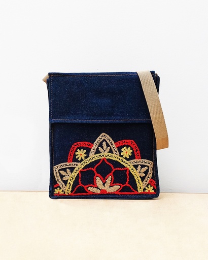 Crossbody denim B5 rojo