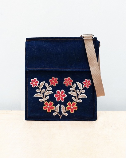 Crossbody denim B16 crema