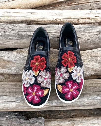Slip on flores (fucsia) 